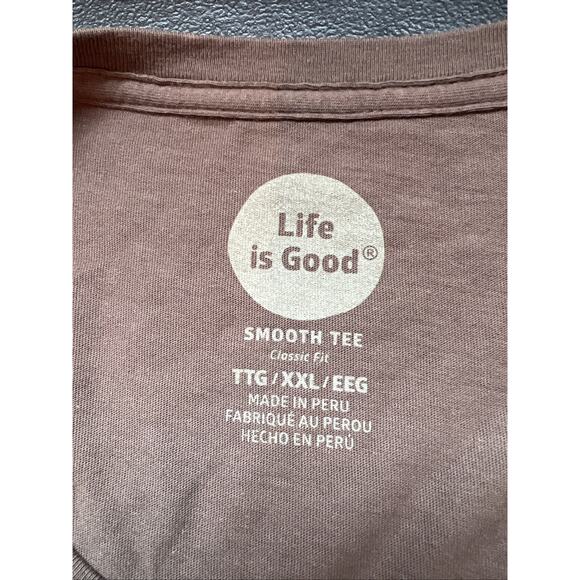 Life is Good Tee Men’s XXL Brown Keep It Reel Fishing Long Sleeve Classic Fit - Picture 4 of 8